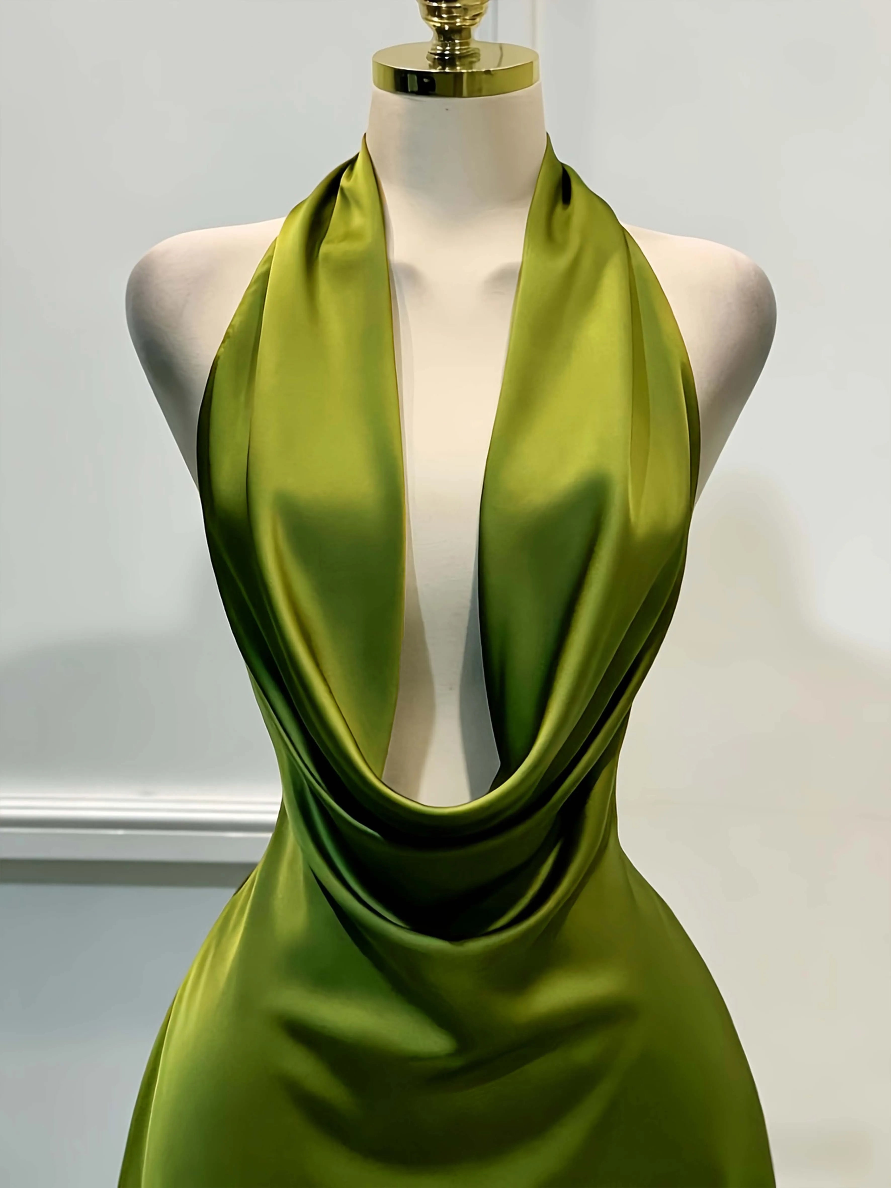 Robe élégante en satin uni pour femmes, robe midi ajustée avec fermeture éclair au dos, robe décontractée pour les vacances, les fêtes, les banquets, les cocktails