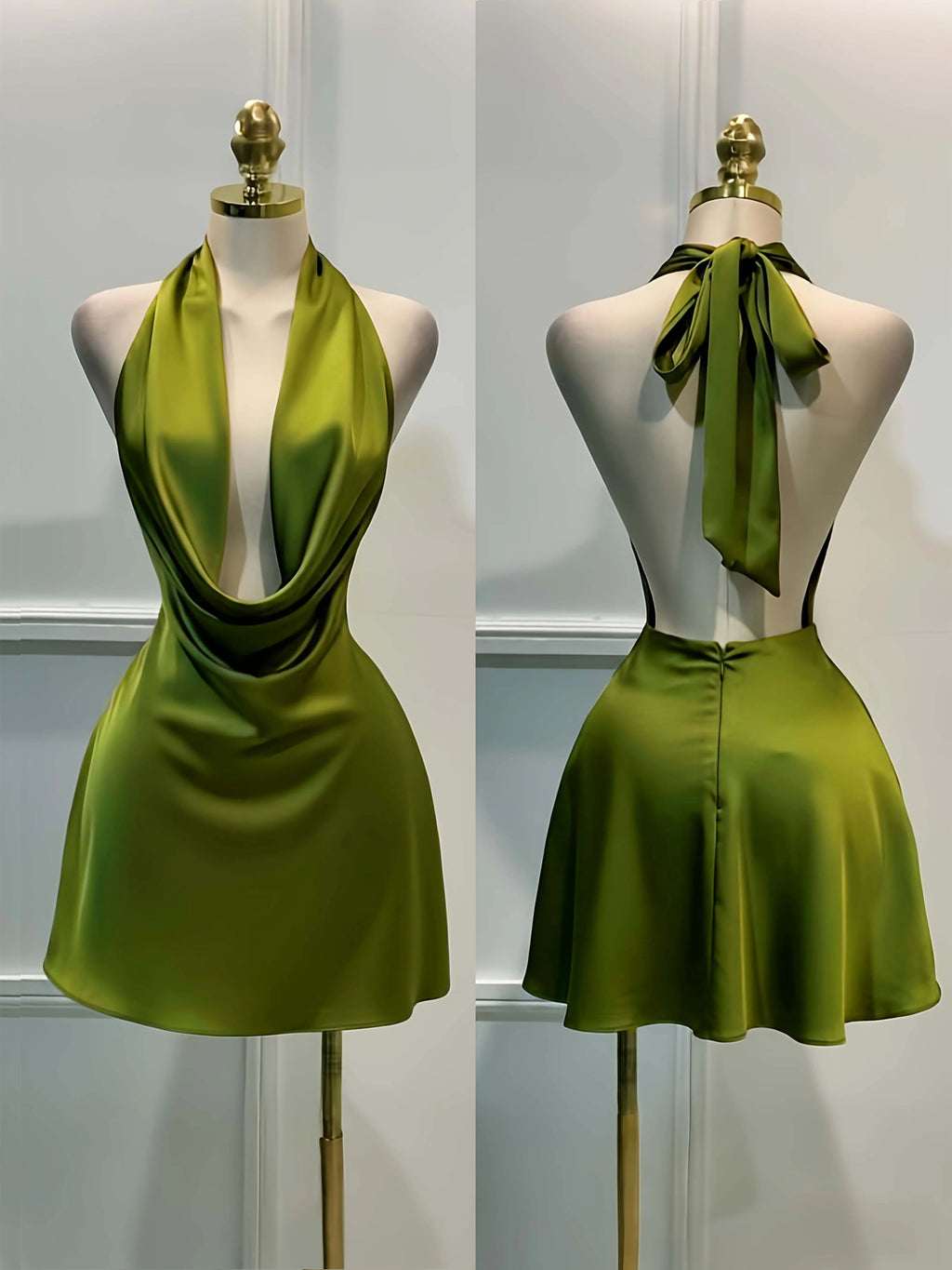 Robe élégante en satin uni pour femmes, robe midi ajustée avec fermeture éclair au dos, robe décontractée pour les vacances, les fêtes, les banquets, les cocktails
