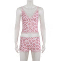 SUCHCUTE Ensemble 2 pièces pour femme, imprimé floral, débardeur en dentelle patchwork et short taille basse élastique, tenue de détente sexy, pyjama d'été