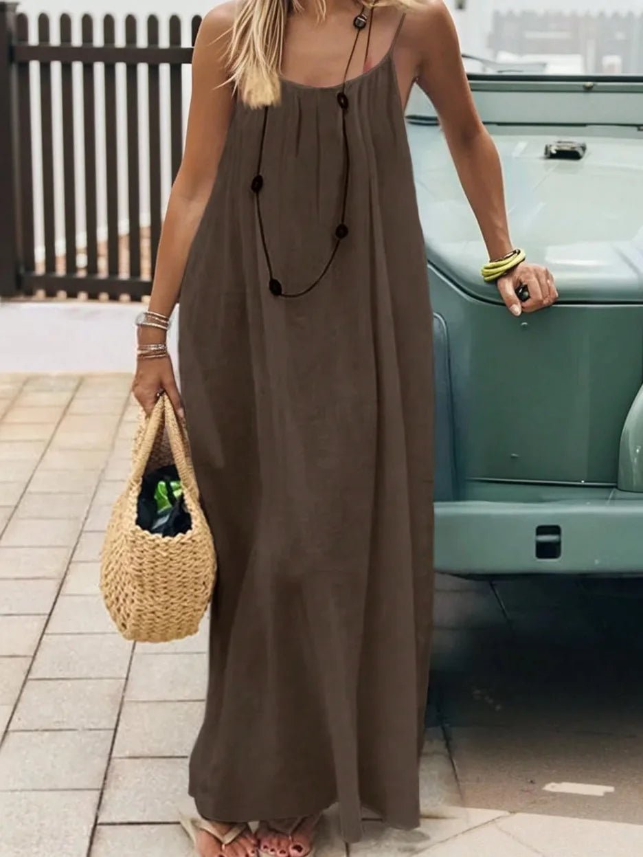 Nouvelle arrivée : Robe longue décontractée sans bretelles ni dos pour femme, confortable pour la maison et la nuit