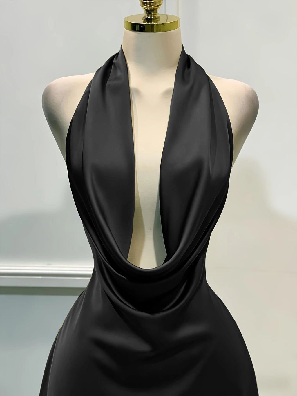 Robe élégante en satin uni pour femmes, robe midi ajustée avec fermeture éclair au dos, robe décontractée pour les vacances, les fêtes, les banquets, les cocktails